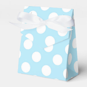 Light Baby Blue & White Polka Dots Party Favor Box