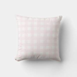 Light Baby Pink and White Buffalo Plaid. Throw Pillow
