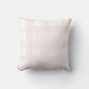 Light Baby Pink and White Extra Large Gingham. Throw Pillow