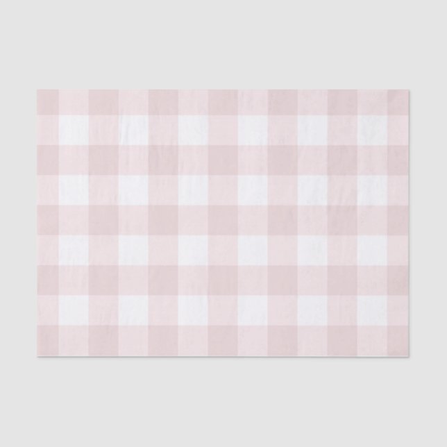 Light Baby Pink Peachy Tartan Plaid Pattern Print Tissue Paper (Front)