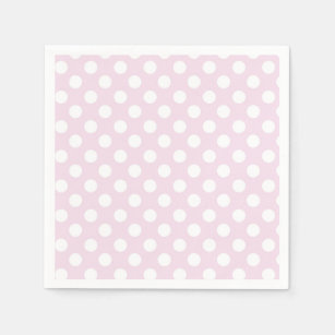 Light Baby Pink & White Polka Dots Birthday Party Napkin