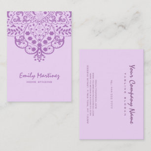 Light  Background Purple Vintage Lace Busi Business Card