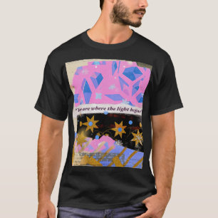 Light Begins Within – Pink & Gold Gem Design T-Shirt
