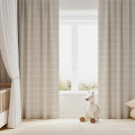 Light Beige and White Windowpane Check Blackout Curtains<br><div class="desc">Design your own custom curtains in any colour combination to perfectly coordinate with your home decor in any space! Use the design tools to change the background colour behind the classic windowpane grid pattern, or add your own text to include a name, monogram initials or other special text. Every curtain...</div>