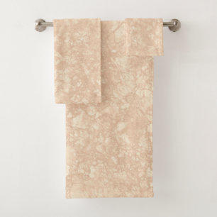 Light Beige Cream Marble Terrazzo Texture Bath Towel Set