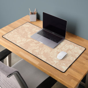Light Beige Cream Marble Terrazzo Texture   Desk Mat