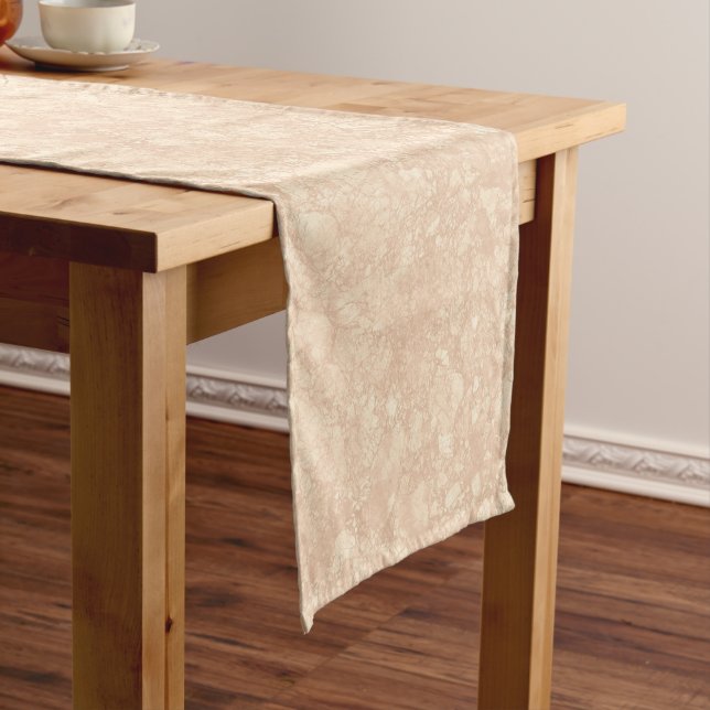 Light Beige Cream Marble Terrazzo Texture   Short Table Runner (In Situ)