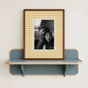 Light Beige Heart Border Poster - Custom Gift