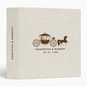 Light Beige Linen Brown Wedding Horse Binder