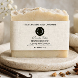 Light Beige Linen Paper Style Soap Belly Band Invitation Belly Band