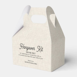 Light beige linen texture Hangover kit Favor Box