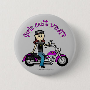 Light Biker Girl 2 Inch Round Button