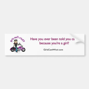 Light Biker Girl Bumper Sticker