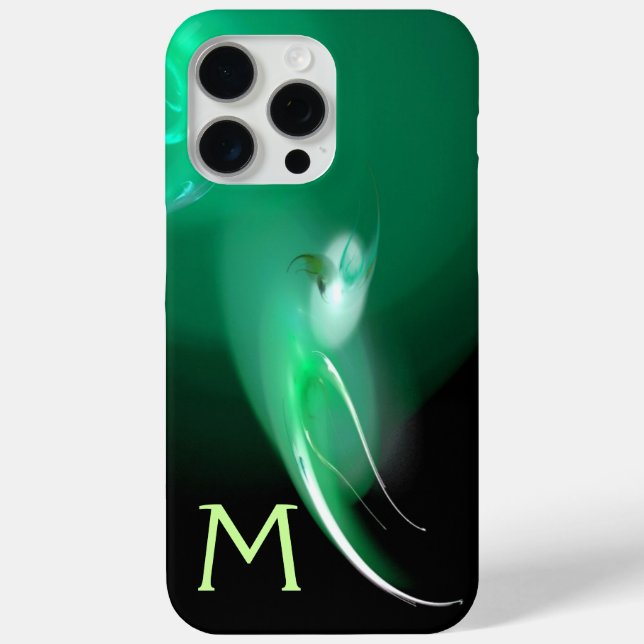 LIGHT BIRD / BLACK AND GREEN ABSTRACT MONOGRAM Case-Mate iPhone CASE (Back)