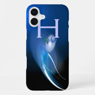 LIGHT BIRD IN BLUE MONOGRAM iPhone 16 PLUS CASE