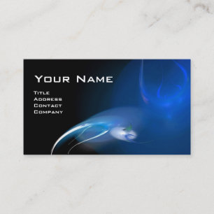 LIGHT BIRD MONOGRAM Vibrant black blue Business Card
