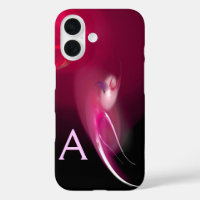LIGHT BIRD / PINK FUCHSIA BLACK ABSTRACT MONOGRAM