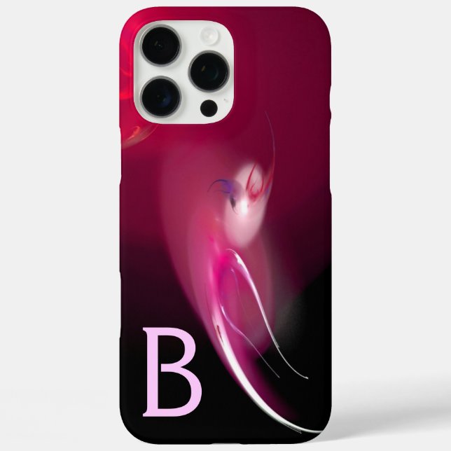 LIGHT BIRD / PINK FUCHSIA BLACK ABSTRACT MONOGRAM Case-Mate iPhone CASE (Back)