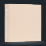 Light Bisque Personalized Photo Album Binder<br><div class="desc">This colour was hard to name because it is a nice skin tone colour, but would also be considered a very pale peach. So we finally settled on light bisque and fell in love with the name and the colour. It is so pale that it really doesn’t dominate or take...</div>