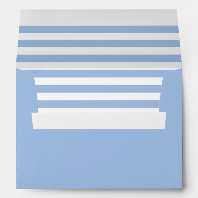 Light Blue A7 Envelope 5"x7" with Striped Lining (Back (Bottom))