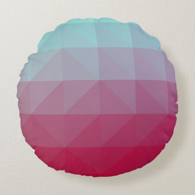 Light BLUE abstract mosaic pattern. Colorful abstr Round Pillow (Front)