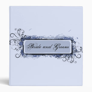 Light Blue Abstract Swirls Wedding Binder
