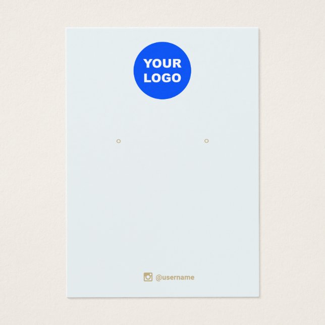 Light Blue Add Logo  Earring Display (Front)