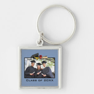 Light Blue Add your Photo / Year Graduation Keychain
