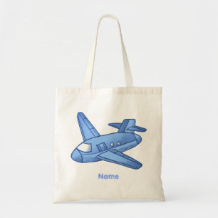 Light Blue Airplane Tote Bag