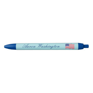 Light Blue American Flag Pens Gift