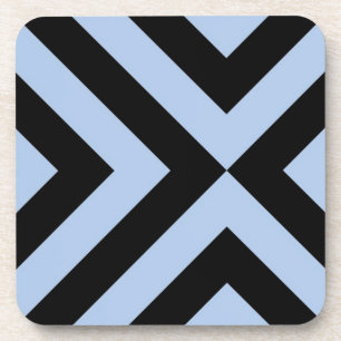 Light Blue and Black Chevrons Coaster