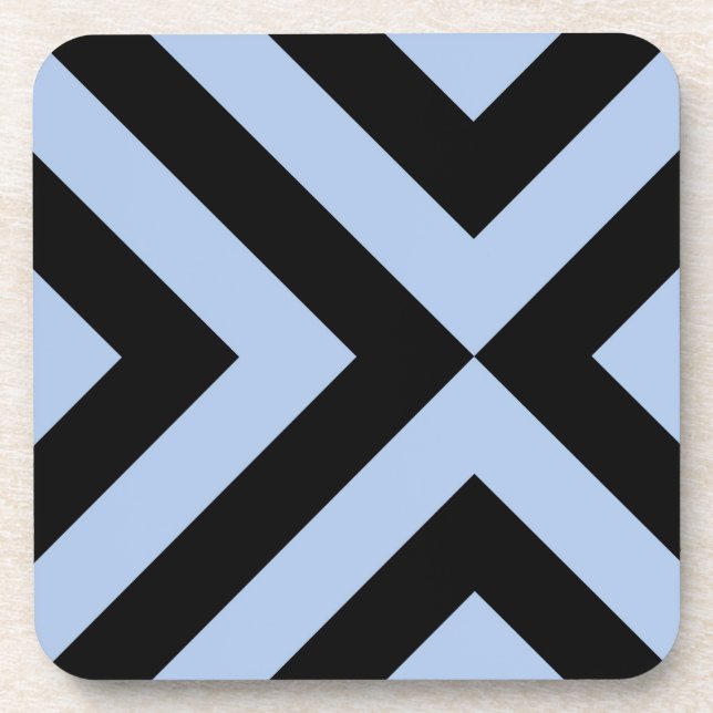 Light Blue and Black Chevrons Coaster (Front)