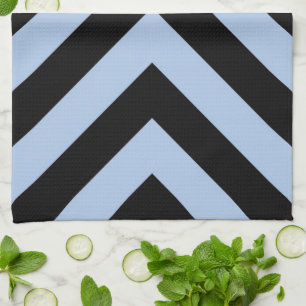 Light Blue and Black Chevrons Kitchen Towel