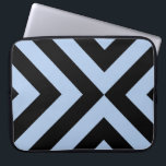 Light Blue and Black Chevrons Laptop Sleeve<br><div class="desc">Alternating light blue and black chevrons converge in this bold,  original geometric pattern. 

 

 Digitally created image. 
 Copyright © 2014 Claire E. Skinner. All rights reserved.</div>
