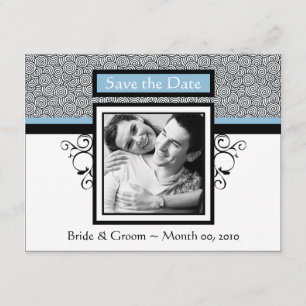 Light Blue and Black Save the Date Photo Cards