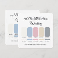 Light Blue and Blush Wedding Colour Palette Card