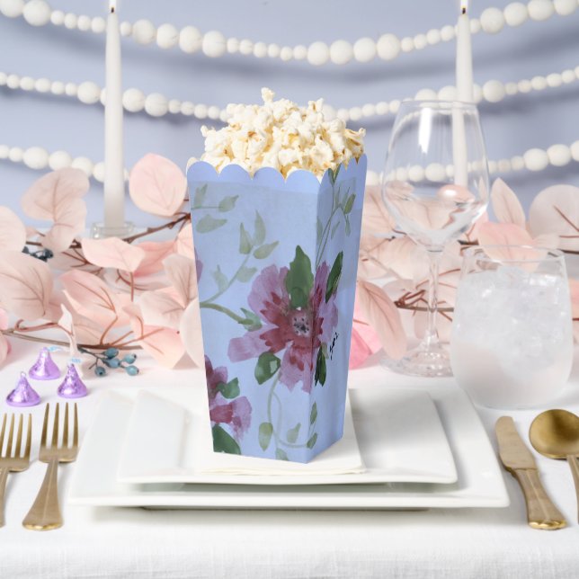 Light Blue And Burgundy Favor Box (Wedding)