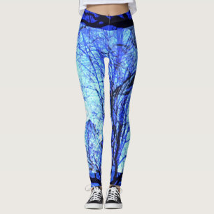 Light Blue and Dark Blue Quality Workout Leggings