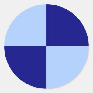 Light Blue and Dark Blue Rectangles Classic Round Sticker