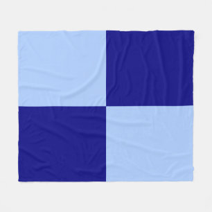 Light Blue and Dark Blue Rectangles Fleece Blanket