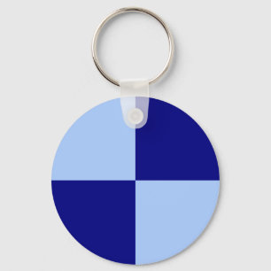 Light Blue and Dark Blue Rectangles Keychain