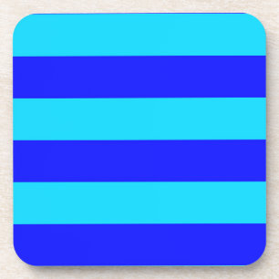 Light Blue and Dark Blue Stripes Design Coaster