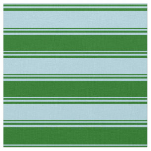 Light Blue and Dark Green Coloured Stripes Fabric