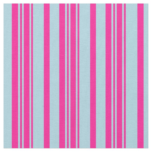Light Blue and Deep Pink Stripes Fabric (Close Up)