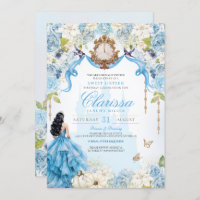 Light Blue and Gold Cinderella Princess Sweet 16