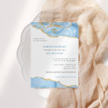 Light Blue and Gold Glitter Agate, Bat Mitzvah Invitation<br><div class="desc">This modern design features a beautiful agate border and your custom text.  Use the template form to add your text.  The advanced editing menus,  accessed by choosing "customize further",  will allow you to change the fonts,  colours and layout.</div>