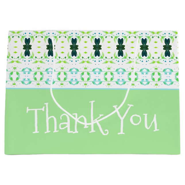 Light Blue and Green Large Gift Bag (Front)