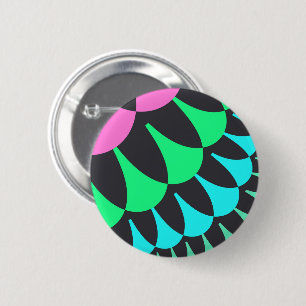 Light Blue and Green Scales 2 Inch Round Button