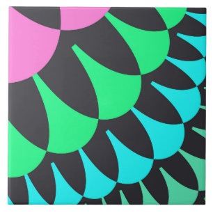 Light Blue and Green Scales Tile