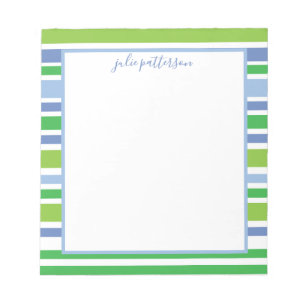Light Blue and Green Stripe Notepad